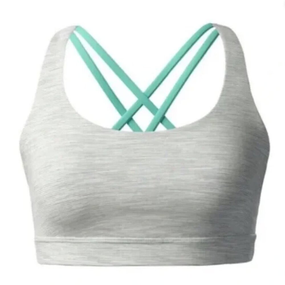 Gray striped lululemon energy bra size 8